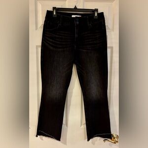 CAbi High Low Crop size 8 Black Women Jeans